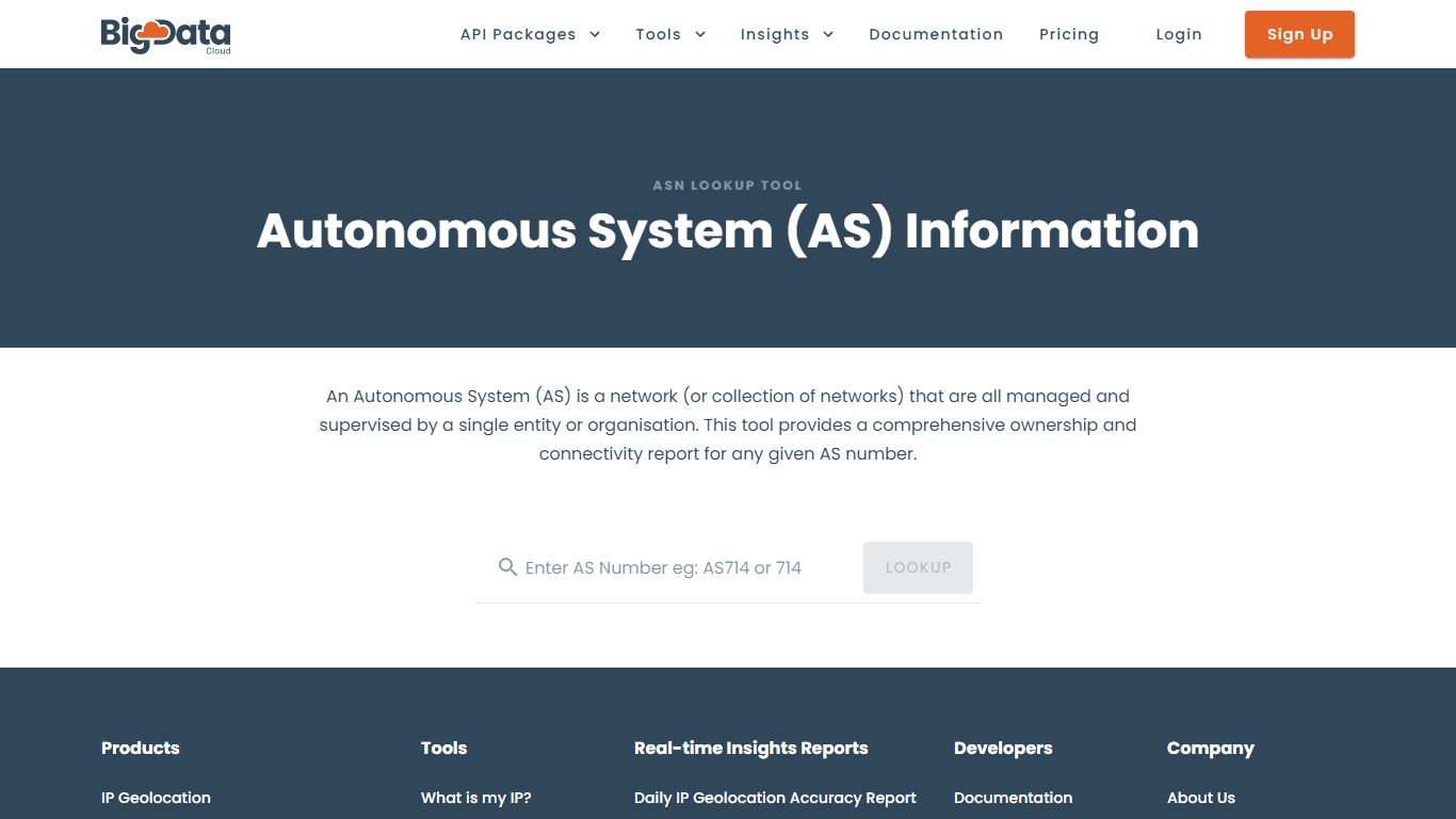 Autonomous Systems (AS) lookup | BigDataCloud